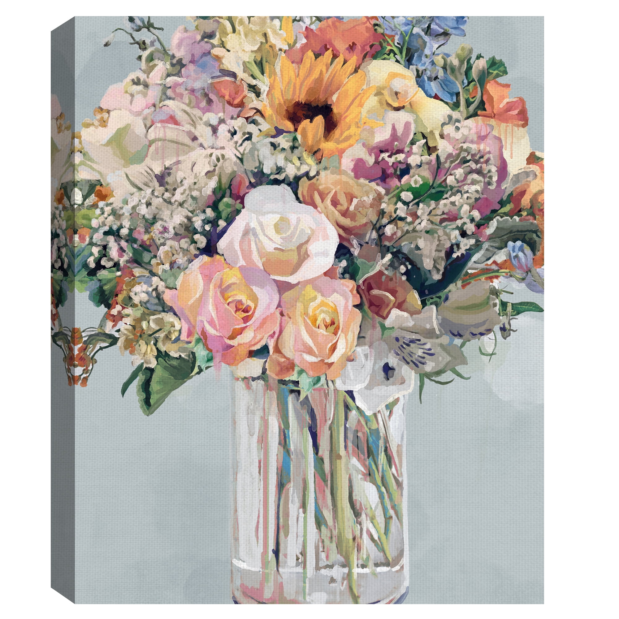 Fine Art Canvas Mazzo di Fiori Soft Assorted Flower Bouquet by Studio Arts Canvas Art Print