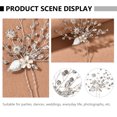 thumbnail image 2 of KONTONTY Silver Alloy Bridal Hairpins Flower Shape U Shaped Wedding Decor for Women 1Pack, 2 of 8