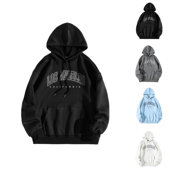 Los Angeles Hoodie 2025 Long Sleeve Casual Y2K Graphic Hoodies with Pockets Hooded Sweatshirt Hoodie Women Pullover