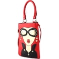 thumbnail image 2 of YOUI-GIFTS Personalized 3D Glasses Lips Shoulder Purses,PU Clutch Top Handle Satchel handbag CrossBody Bag for Women, 2 of 5