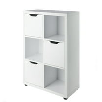 Contemporary Home Living Wooden Storage Cabinet with 6-Shelves - 37.5" - White