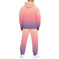 thumbnail image 6 of Men's Winter 2-Piece Printed Set, Long Sleeve Hooded Sweatshirt and Sweatpants, Personalized Graphic Lounge Wear For Casual and Street Style,Pink,3XL, 6 of 6