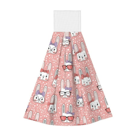 

Wukai Girl Rabbit Print Kitchen Towels Quick Dry Washcloths Coral Velvet Dishtowels Multipurpose Reusable Cloths Soft Tea Absorbent Cleaning Cloths