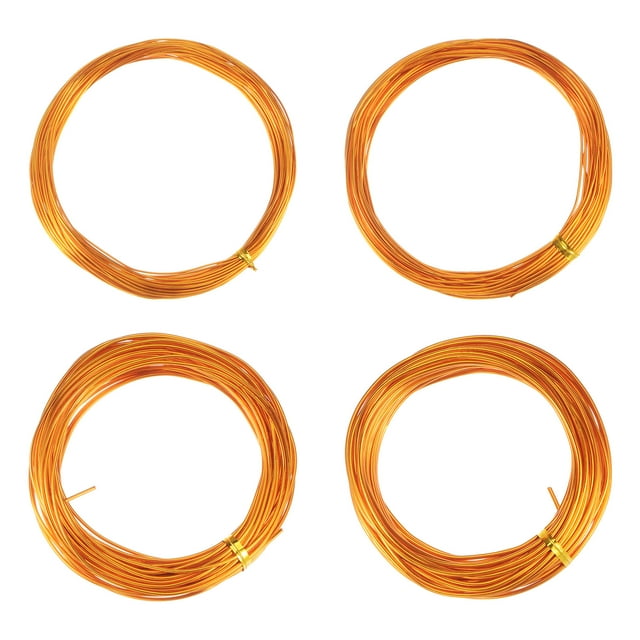 Bonsái Entrenamiento Alambre 4 Tamaño 0.8mm 1mm 1.5mm 2mm Total 40mm 131 Pies Anodizado Aluminio Alambre Corrosión Resistente Jardín Alambre, Dorado Tono