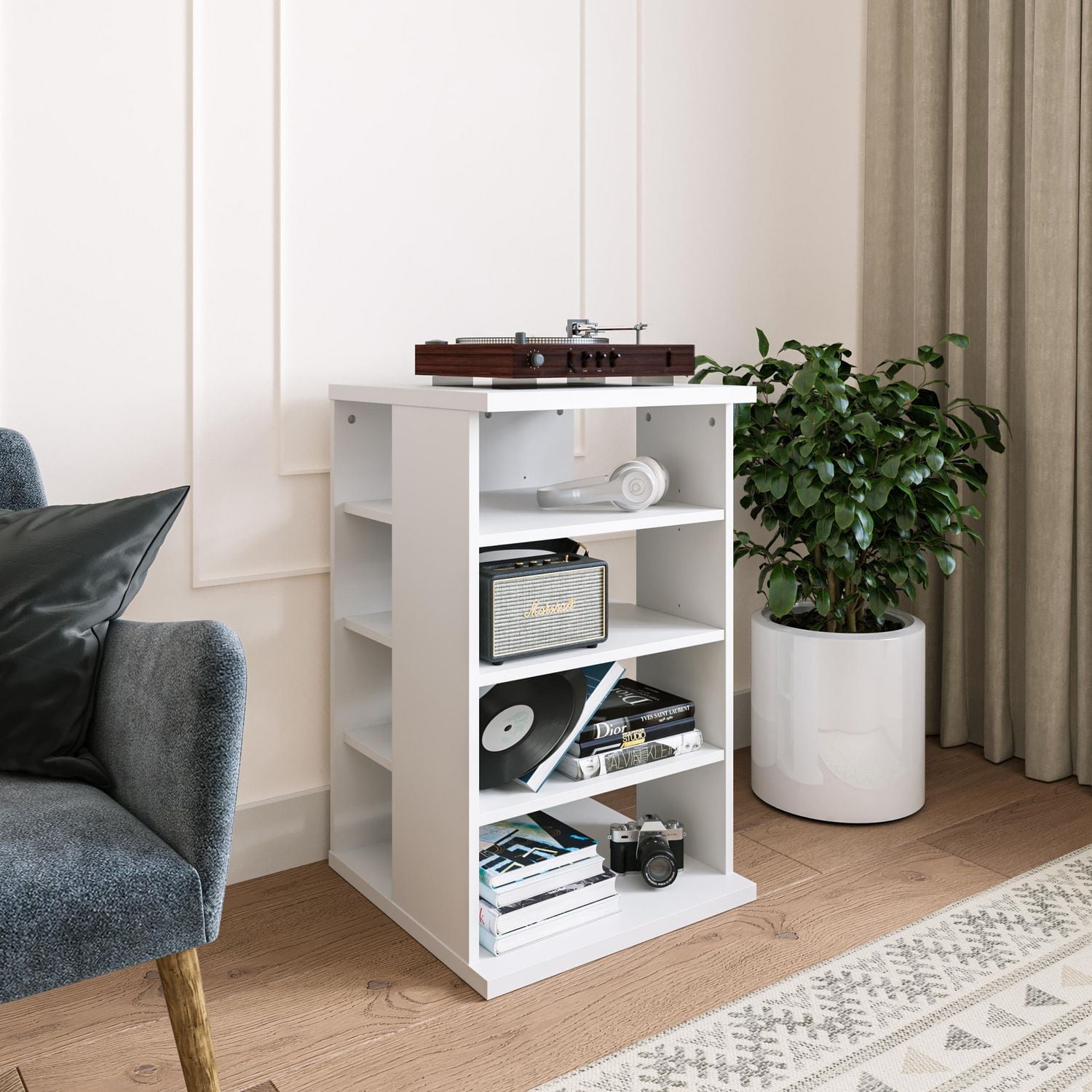 Nexera Jasper 4-Shelf Audio Tower Bookcase
