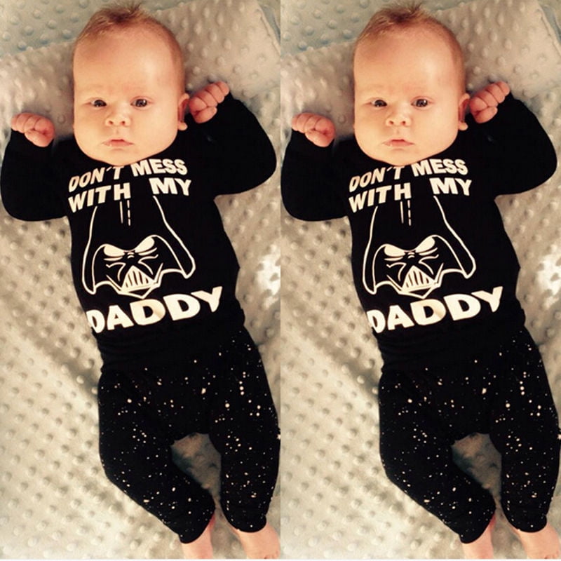 Baby Set 0-24M Newborn Baby Boys Girl Star Wars Clothes Tops T-shirt+Long Pants Outfit Set 2pcs -