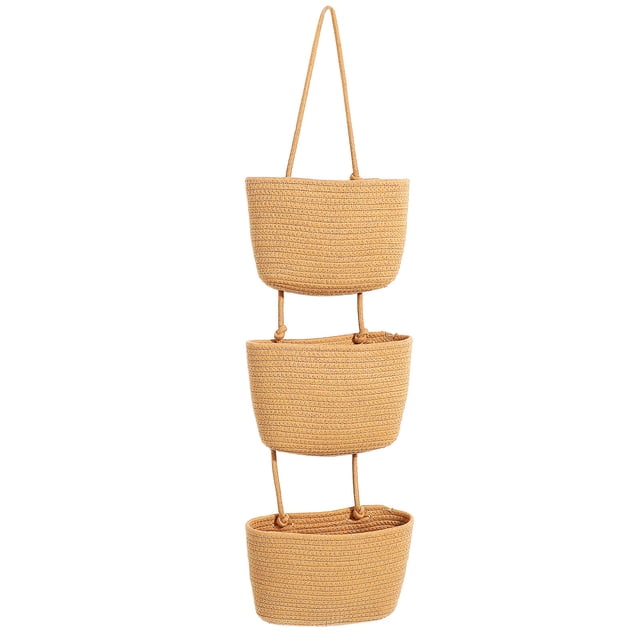 unbranded Cesta Colgante Tejida En Para Pared Y Puerta Con Múltiples Niveles Y Estilo