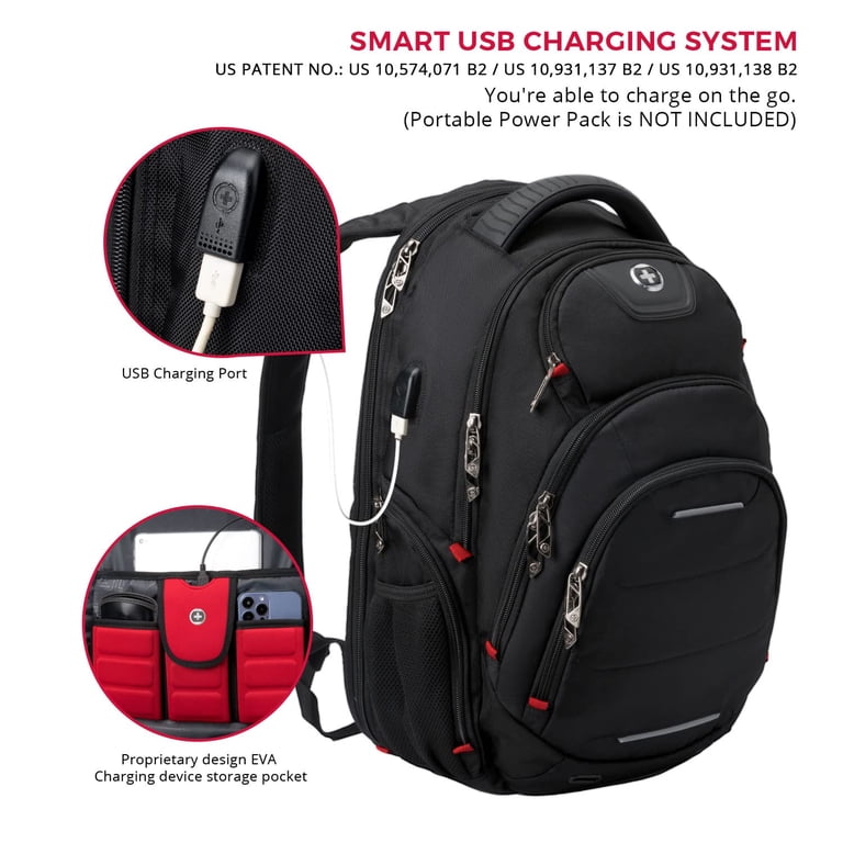 Swissdigital Design Laptop Backpack Black 15.6” USB Port Amazon.com: Swissdigital Design Fits 15.6 inch Large Laptop  main image 2