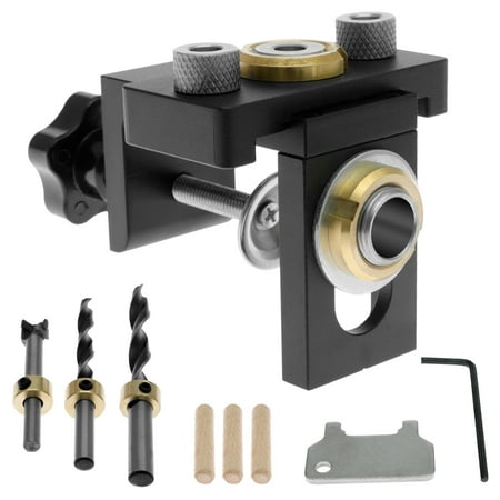 

Daruoand Doweling Jig Kit Aluminum Alloy Adjustable Dowel Drilling Guide High Precision Portable Hole Punching Locator Woodworking Tool for Furniture Repair DIY Wood Craft