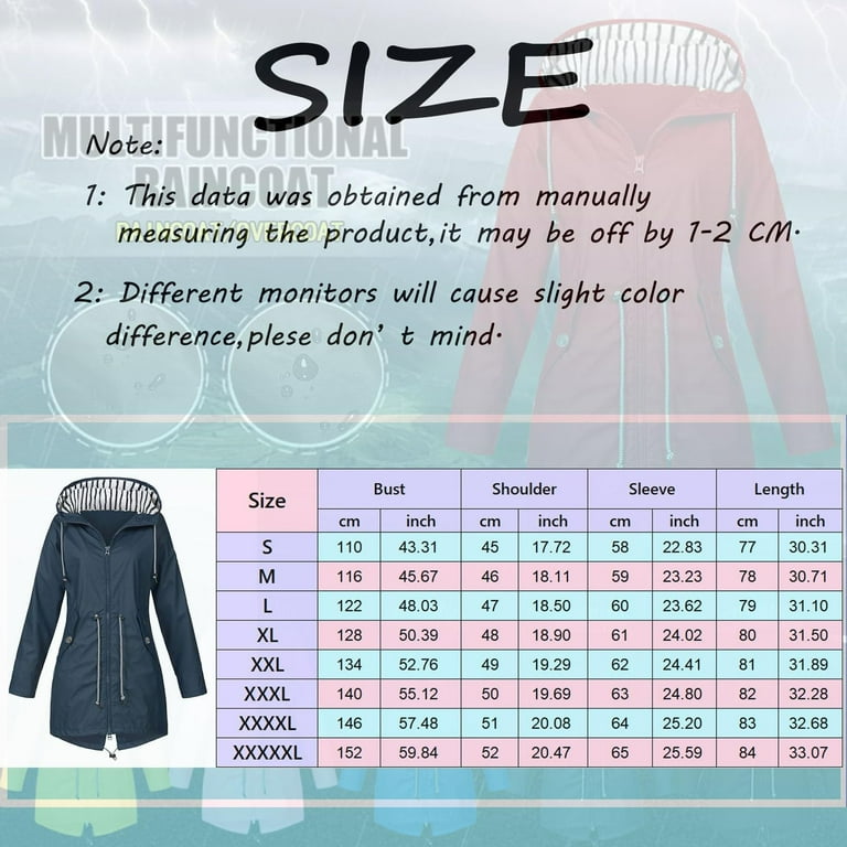 Baberdicy Plus Size Tops Rain Jacket Women's Breathable 5Xl Large
