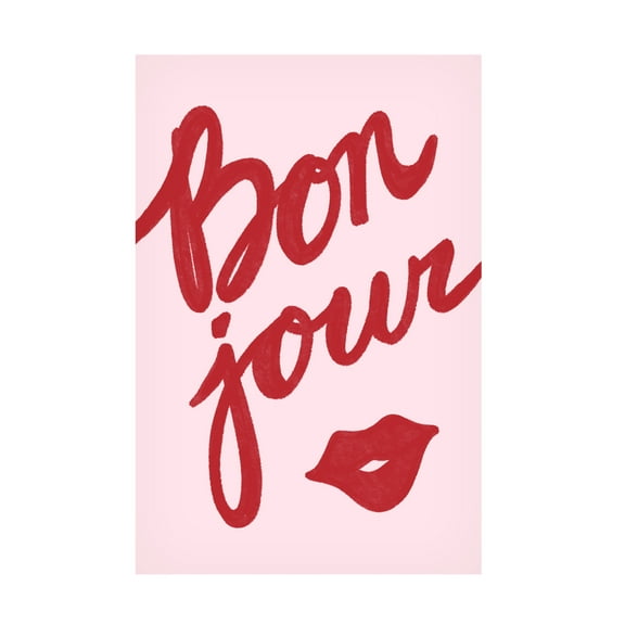 Trademark Fine Art Athene Fritsch Bonjour Lip Canvas Wall Art