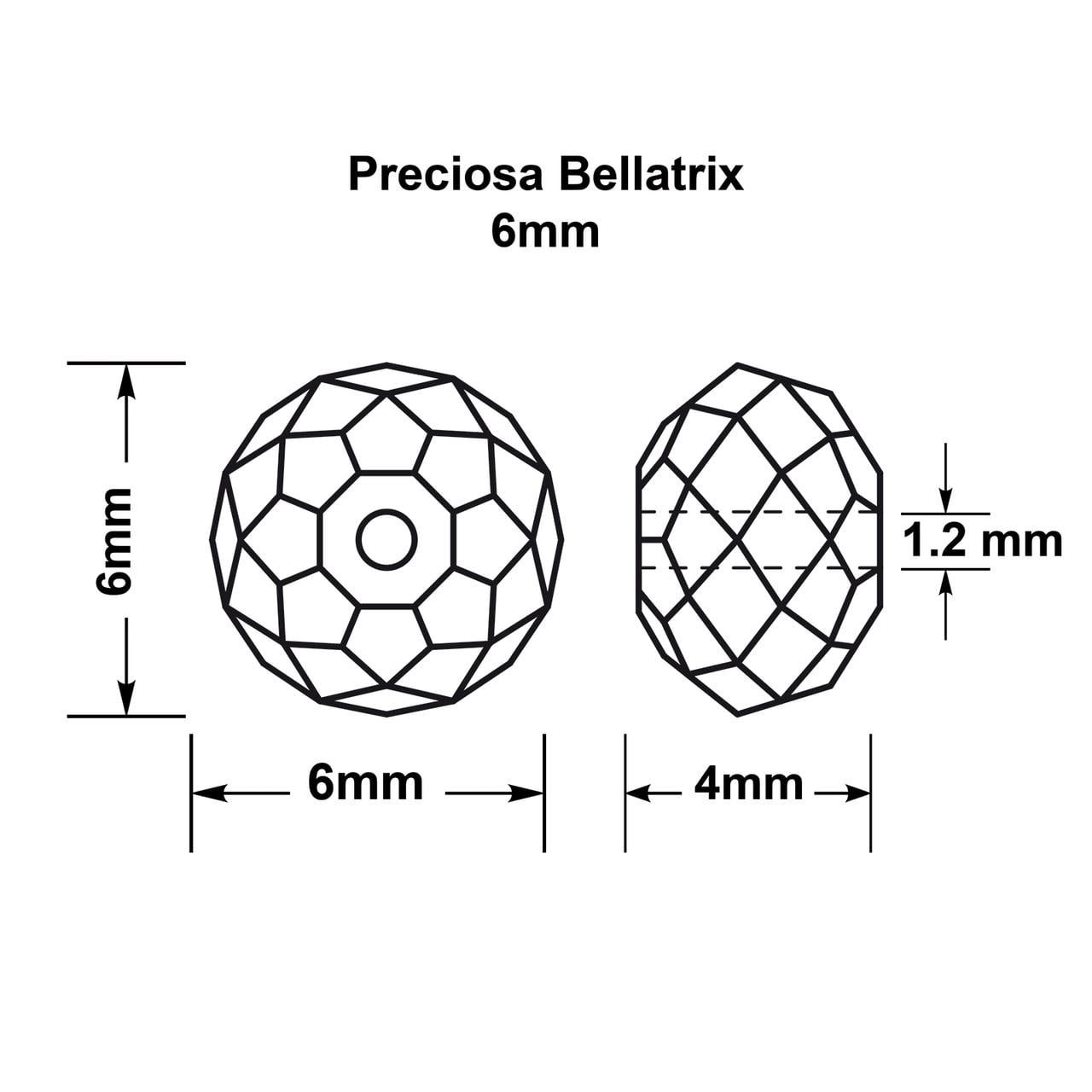 288 Pieces (6mm) Crystal | Preciosa Crystal Bellatrix Glass Faceted Rondelle Beads