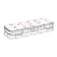 thumbnail image 2 of Plastic Pencil Box Large Capacity Pencil Boxes Clear Boxes with Snap-Tight Lid Stylish Office Supplies Storage Organizer Box Watercolor Cherries Pattern, 2 of 7