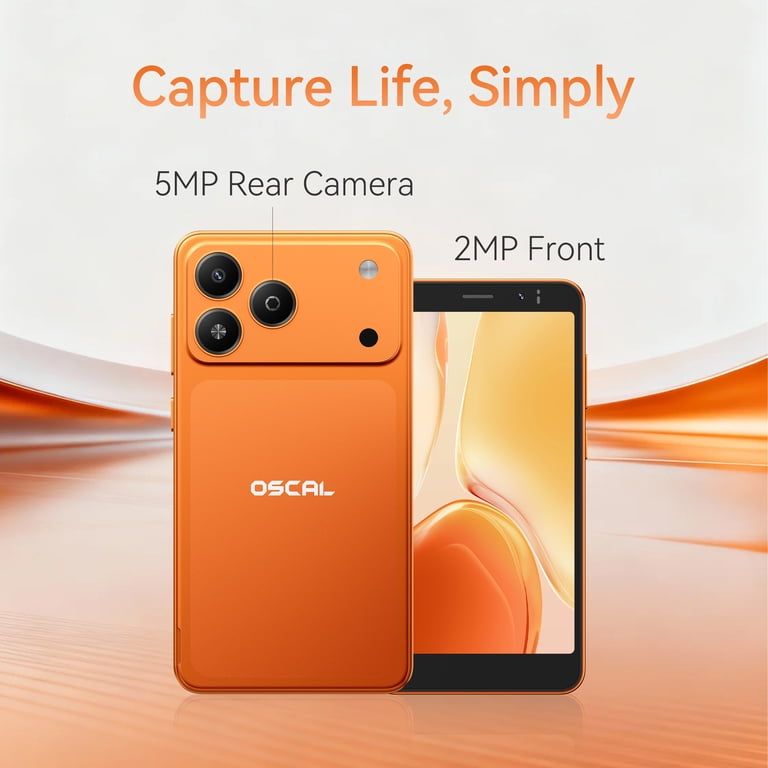 スマートフォン本体 OSCAL FLAT 3C Blaze Orange 4GB+64GB OSCAL Flat 3C Mini Unlocked Phone for Seniors,5