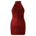 thumbnail image 5 of Wdgfv Womens Sequin Dress Sparkling Sequin Night Out Mini Dress Elegant Sleeveless Evening Party Gown for Club Wear RD2 L, 5 of 6