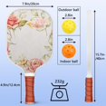 thumbnail image 4 of Pickleball Paddles Set Of 2, Fiberglass Surface, Spring Flowers Floral Print, 4 Balls & Bag, 4 of 5