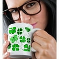 thumbnail image 2 of 3drose, Green and White Butterfly and Shamrock Design, 11oz Mug, 2 of 6