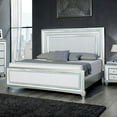 thumbnail image 5 of Glam Style 1pc Eastern King Size Bed Set LED Lights Layered Frame Faux Crystal Trim Beveled Headboard Gray Finish Bedroom Furniture, 5 of 5