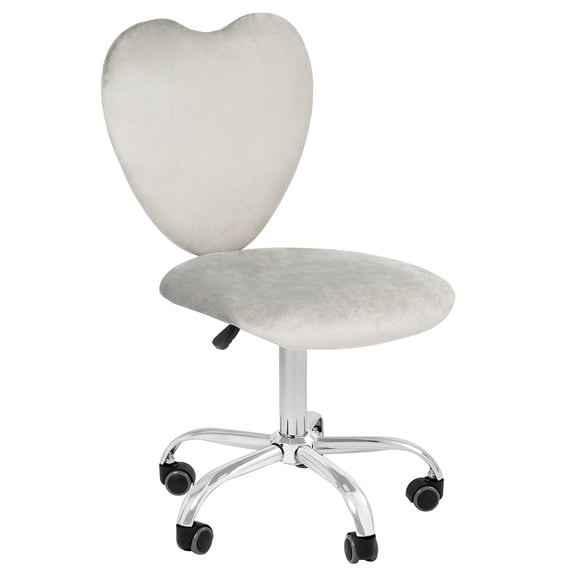 Impressions Vanity Heart 360 Degree Swivel Vanity Chair with Adjustable Seat Height (Cool Gray)