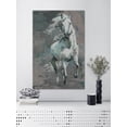 thumbnail image 6 of Parvez Taj "Running White Horse" Painting Print on Wrapped Canvas, 6 of 7