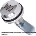 thumbnail image 4 of Combination Cam - 2 cm/0.79 Inch Bolt Zinc Alloy Password Security Locks Bright Chrome Code for Case Cabinet (3 Products), 4 of 5