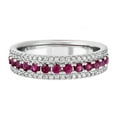 thumbnail image 2 of 925 Sterling Silver Natural Ruby Gemstone Silver Eternity Band Gift For Her Birthstone Ring, 2 of 2