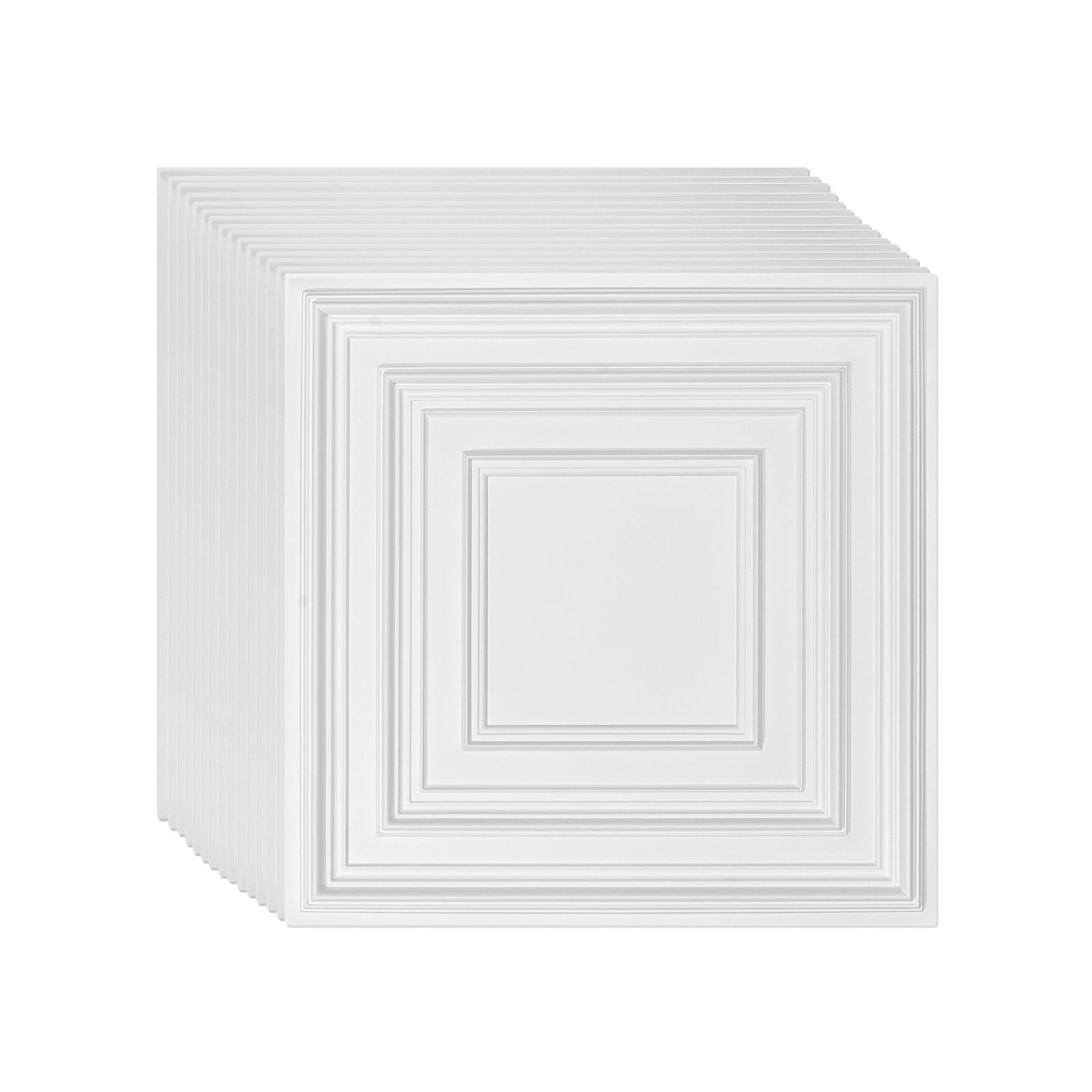 Ceiling Tiles, 12 Pack Drop Ceiling Tiles PVC Sheet, Easy Installation/ Cutting Plastic Glue-up Ceiling Tile, Ceiling Covering for Home/Office Decoration, White Peg Pattern 24 x 24 in
