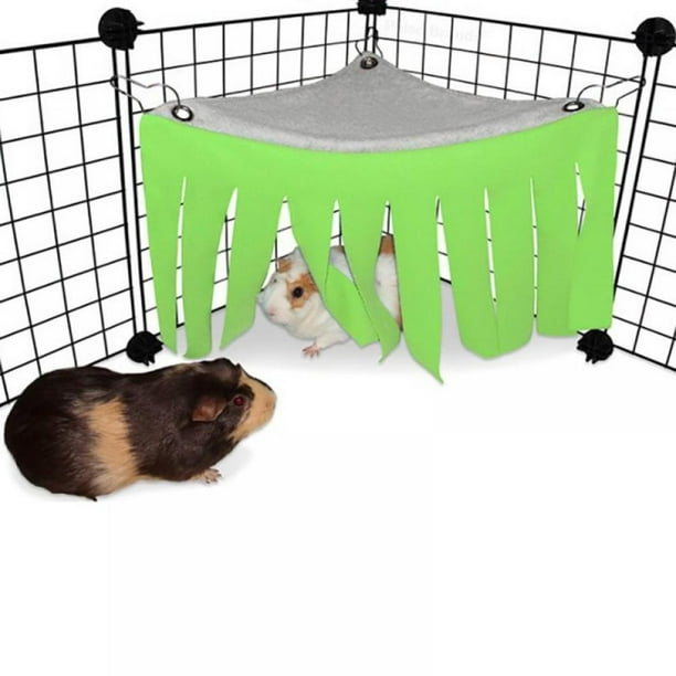 Grayghost Guinea Pig Corner Hideout Warm Bed Fleece Forest Curtain Hideaway For Guineas Ferret Chinchilla Hamster Bunny Squirrel Rat Dwarf Rabbit Wash