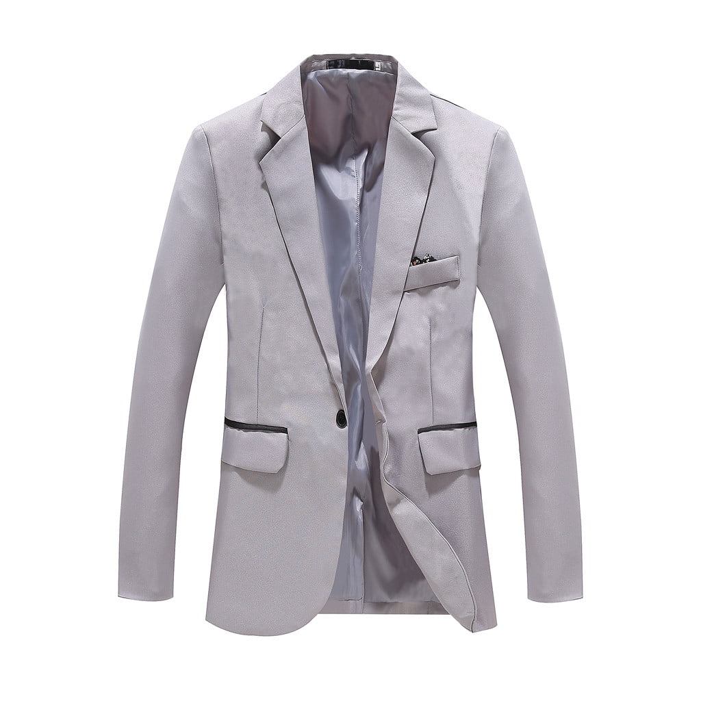 gvdentm Mens Blazer Jacket Men's Casual Slim Fit One Button Suit