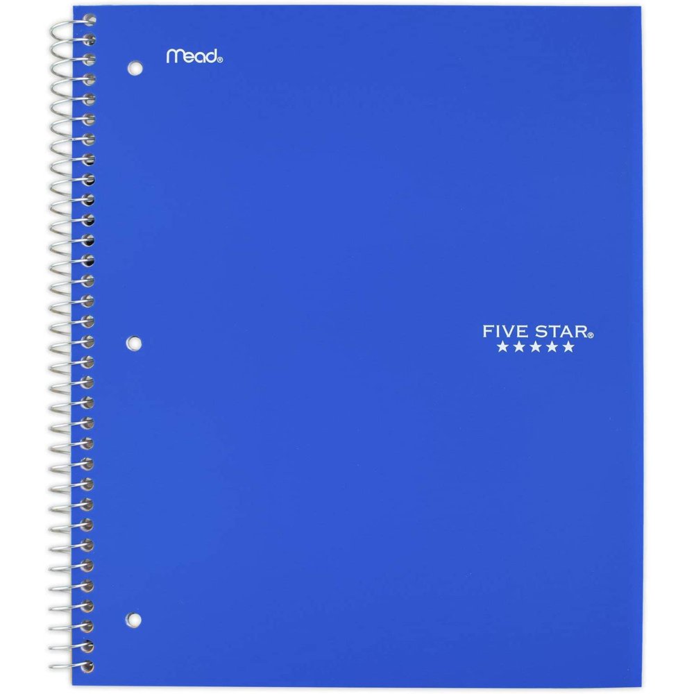 Five Star Spiral Notebook 1 Subject Graph Ruled Paper BLUE 100 Sheets
