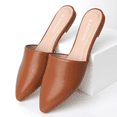 thumbnail image 6 of J. Adams Lennox Mules for Women - Black Vegan Leather Pointed Toe Slides, 6 of 6
