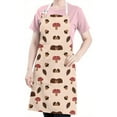 thumbnail image 5 of Brown Mushroom Hedgehog Leaf Beige Pattern Apron-Garden Aprons for Women with Pockets-Cotton Linen Waterproof Kitchen Cooking Gardening Aprons Adjustable for Kitchen,Cooking,BBQ and Salon 33x27 Inch, 5 of 7