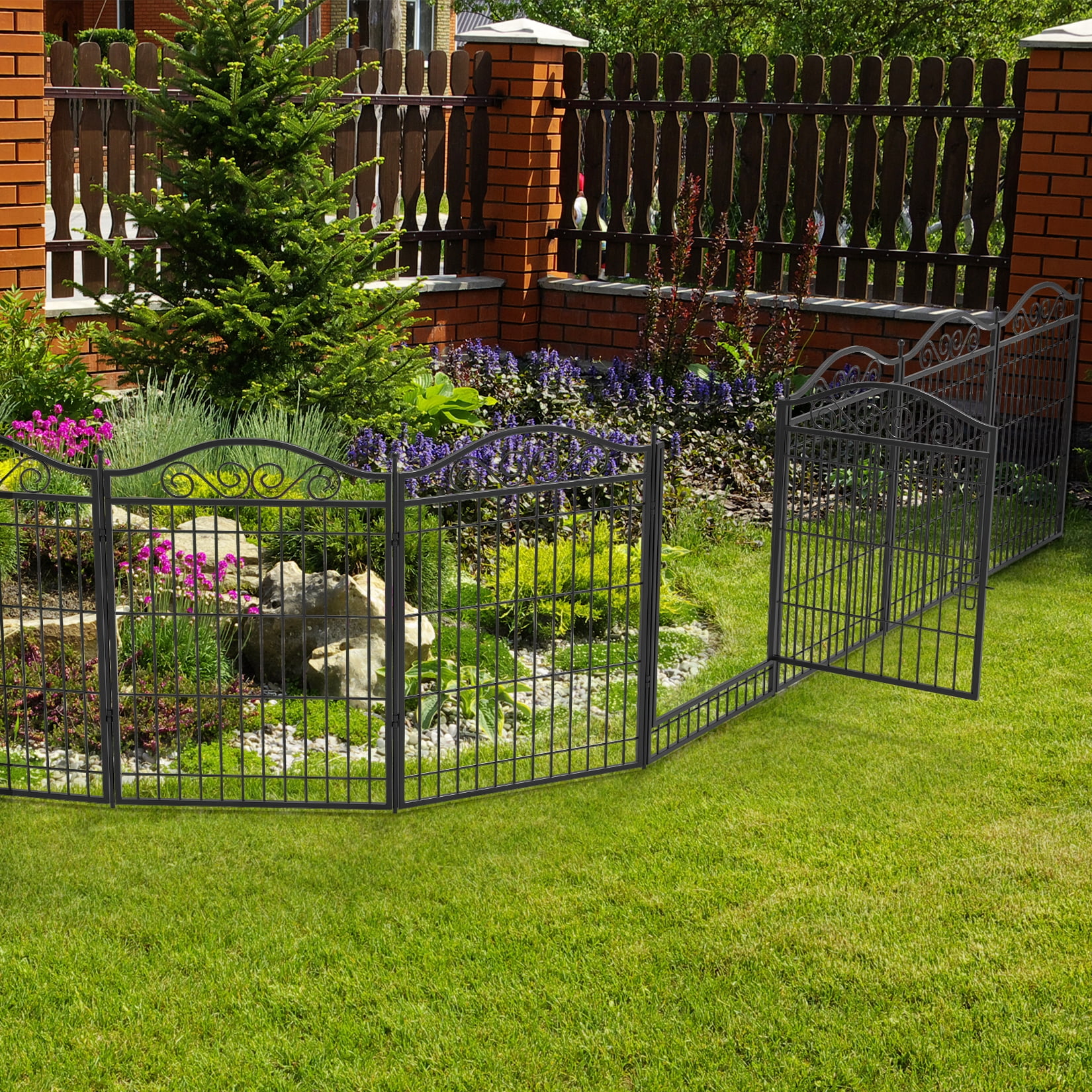 BingoPaw Folding 8-Panel Heavy Duty Metal Pet Pen Dog Exercise Fence