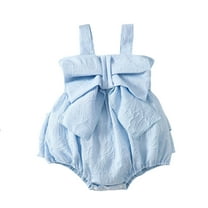 Lujianch Girls Sleeveless Bowknot Romper Embroider Bodysuits Girls Romper Outfits Size 6-12 Months