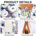 thumbnail image 3 of Gocvo Canvas Tote Bags for Women, Large Multi-Pocket Shoulder Handbag, Crossbody Messenger Bag, Purple Butterfly, 3 of 6