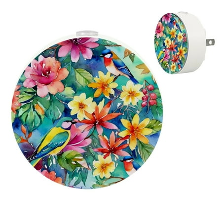 

YZUOUZY Bedside Lamps Small Lamp Bedside Lamps Set of 2 Tropical Flowers Birds