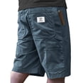 thumbnail image 3 of Men's Vintage Corduroy Shorts Elastic Waist Drawstring Cargo Short Multi-Pocket Lightweight Summer Casual Beach Shorts Navy XL, 3 of 5