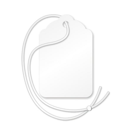 MACO White Strung Merchandise Tags, 8-1-11/16 x 2-3/4 Inches, 1000 Per Box (12-201)