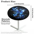 thumbnail image 6 of SEANATIVE 2 Pieces Round Tablecloth Cocktail Table Top Covers with Elastic Edged Design Easy to Clean Washable High Top Table Cloths for 24'' Diameter Round Tables, Blue Butterfly Flower, 6 of 7