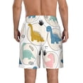 thumbnail image 3 of KLL Cute Dinosaurs Men's Casual Summer Beach Shorts Hawaiian Shorts with Pockets-Medium, 3 of 9