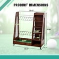 thumbnail image 4 of HUJHKIO Golf Bag Storage Organizer for Garage, Premium Wooden Golf Bags Rack with Wheels, Easy Assemble Golf Club Stand/Holder Suitable for Garage Home Simulator and Office, Brown, 4 of 7