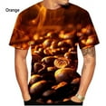 thumbnail image 1 of T-shirt Imprimé 3D Grain de Café Drôle Rétro Décontracté à Manches Courtes Mode, 1 of 5