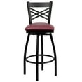 thumbnail image 6 of Flash Furniture HERCULES Series Black ''X'' Back Swivel Metal Barstool - Burgundy Vinyl Seat, 6 of 7