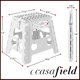 thumbnail image 3 of Taburete plegable Casafield de 33 cm con asa (juego de 2) - Blanco, reposapiés plegable para adultos, 3 of 7