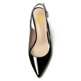 thumbnail image 4 of FSJ Women Classic Crystal Block Chunky Mid Heel Slingback Pumps Closed Pointed Toe Backless Sleek Fashion Office Wedding Dress Shoes Size 8 Black, 4 of 4