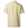 thumbnail image 3 of BOBOGOJP Chemises pour Hommes Manches Courtes Plage Coupe Régulière Hauts, Kaki m, 3 of 4