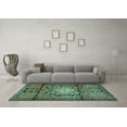thumbnail image 3 of Ahgly Company Indoor Rectangle Persian Turquoise Blue Traditional Area Rugs, 7' x 10', 3 of 4