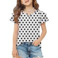 thumbnail image 2 of Dwellite Girls' V-Neck T-Shirts 3-13 Years Short Sleeve Cute Summer Tee Shirts Baggy Plain Soft Tops White 110, 2 of 6