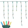 thumbnail image 1 of Novelty Lights LED Icicle Lights Multicolor, 15 Feet 150 LED M5 Bulbs on 30 Drops with 6 Inch Spacing, 12-32" Drops, Commercial Grade Green Wire, Flicker Free and Energy Efficient, Connectable, 1 of 7