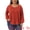 Orange Red, variant on DARING DIVA Women's Plus Tunic Crew Neck Pleated Casual Blouse 1X Light Khaki